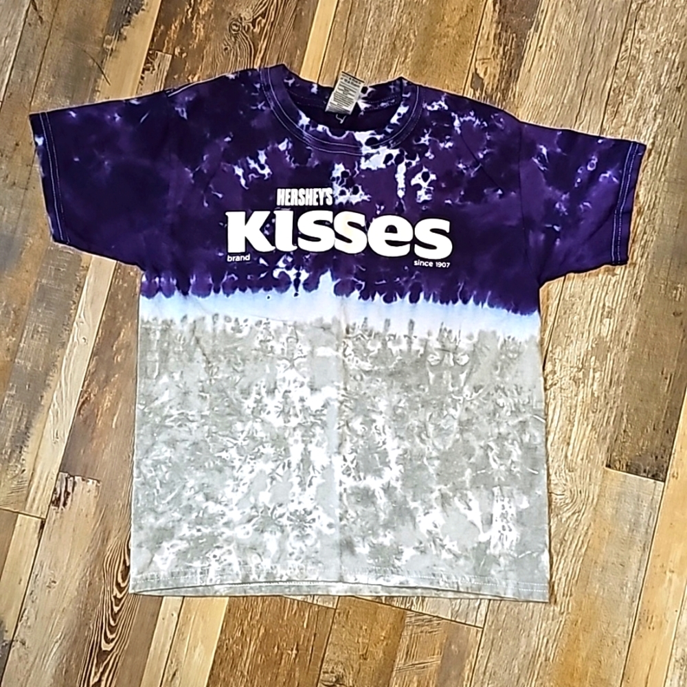 Hershey Kisses Hombre Tye Dye T Shirt Youth Size Small Purple Gray